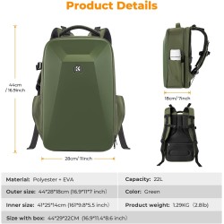 K&F Concept Camera Backpack 22L Nature Wander 10(Green)